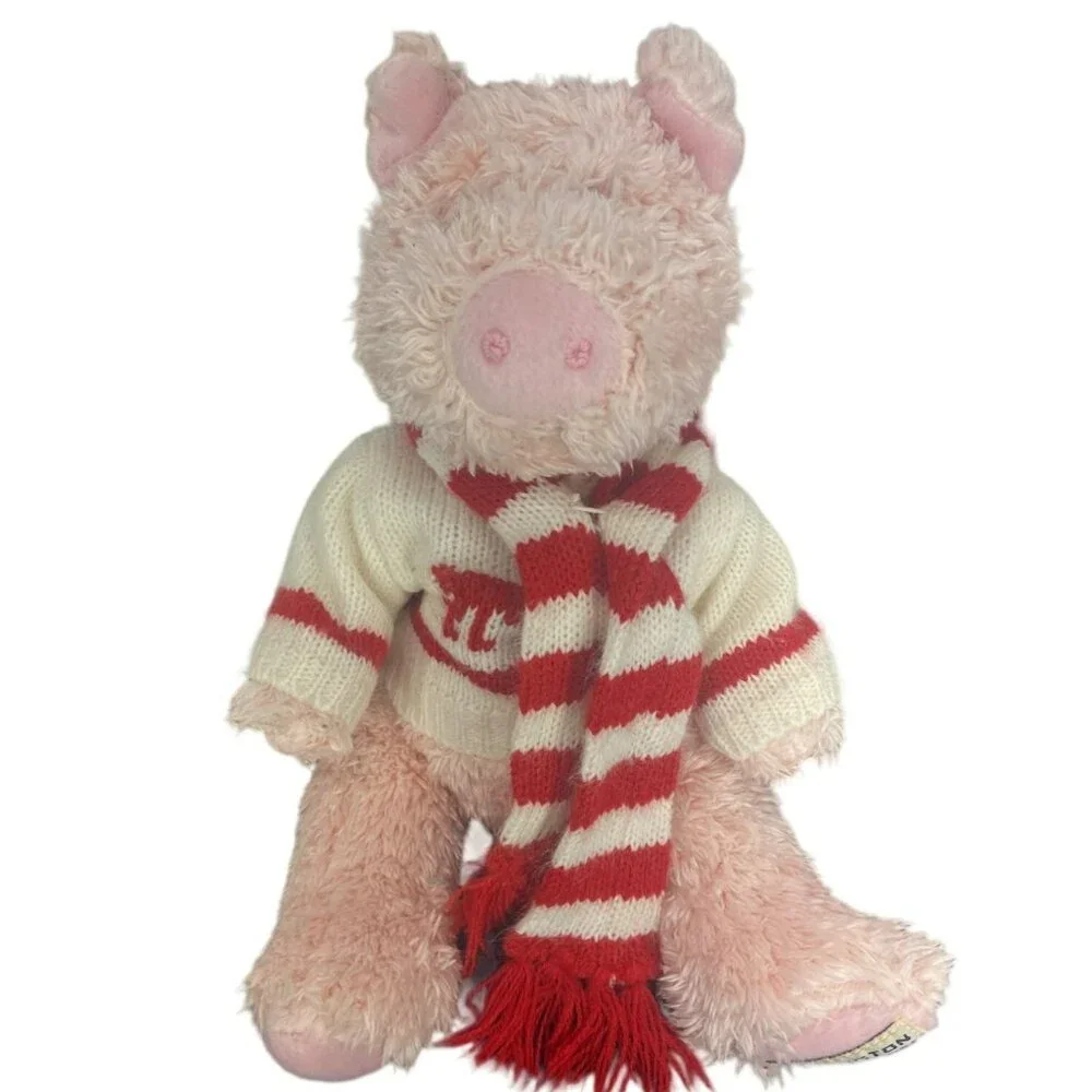 Herrington Teddy Bears Cheesecake Factory Pink Pig Wearing Sweater Scarf